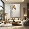 Original animal oil painting yellow horse hand painted canvas home decoration texture wall painting