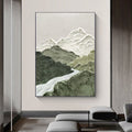 Original abstract oil painting green thick texture mountain home decoration texture wall painting